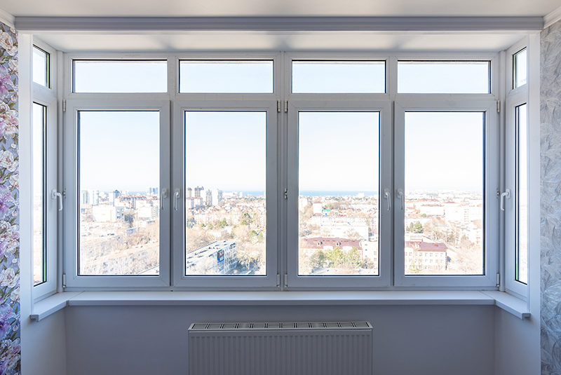 plastic windows in the renovated room